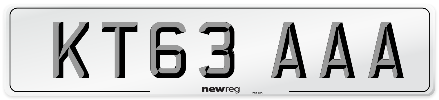 KT63 AAA Number Plate from New Reg